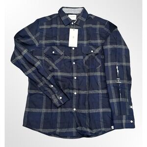 Sovereign Code Shirt Mens Small Plaid Flannel Pearl Snap Long Sleeve Casual